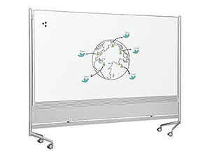 Best-Rite Dura-Rite DOC Mobile Room Partition and Display Panel Whiteboard - 6'H x 6'W