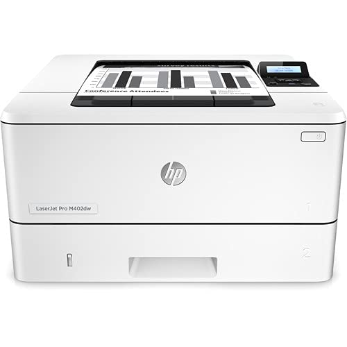 HP Laserjet Pro M402dw Monochrome Laser Printer (C5F95A) with Power Strip Surge Protector and Electronics Basket Microfiber Cleaning Cloth