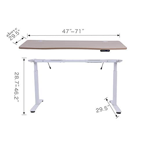Sunon Electric Standing Desk Ergonomic Height Adjustable W/Dual Motor Stand UP Desk Frame Sit to Stand Desk Base for 47 to 71 inch Table Top (White)