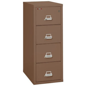 FireKing Fireproof 4-Drawer Vertical Letter File - Tan Finish, E-Lock