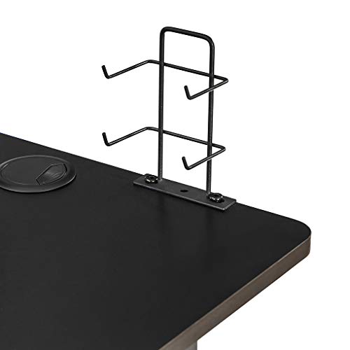 XYYSSM 47" Gaming Table E-Sports Computer Desk Home Office Workstation with USB Cup Holder Headphone Hook Black