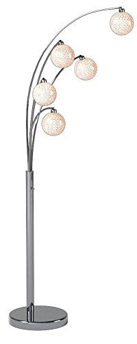 Artiva USA A511118FSN Manhattan Modern Crystal Floor Lamp, 84"H, Chrome