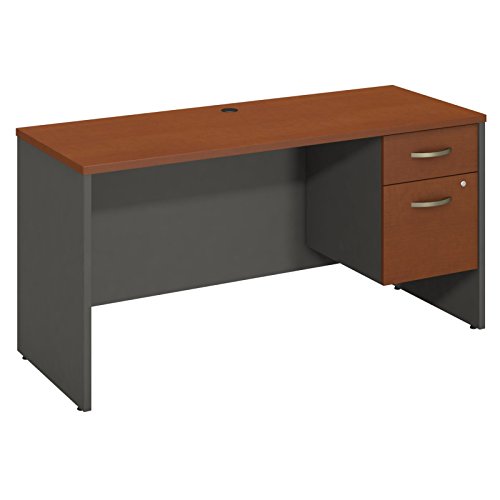 Bush Business Furniture Series C 60W X 24D Credenza Shell with 3/4 Pedestal in Auburn Maple