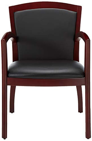 Lorell LLR20011 Arched Arms Guest Wood Chair, 35.63" Height X 24.02" Width X 25.2" Length