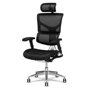 X-Chair X2 Management Task Chair with Headrest - Black K-Sport Mesh Fabric