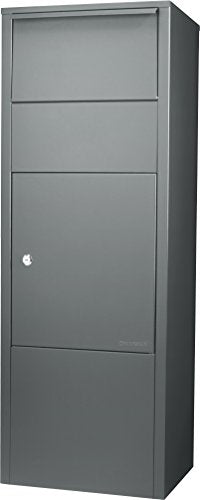 Large Steel Freestanding Floor Parcel Lockable Drop Slot Mail Box, Grey