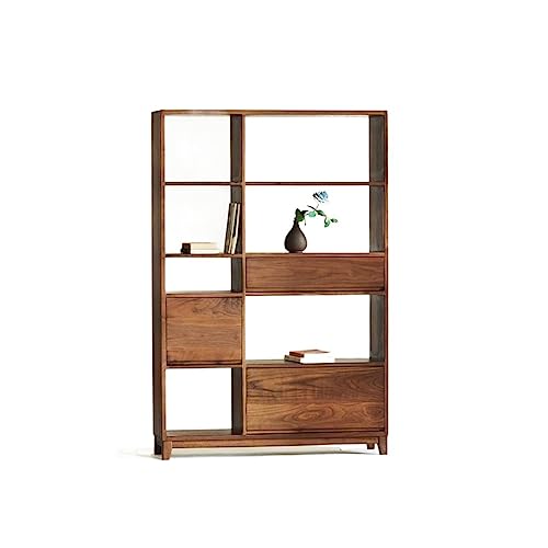 TEXBOOK Retro Bookshelf with Drawers - Indoor Storage Bookcase (Color: A, Size: 120 * 33 * 180cm)