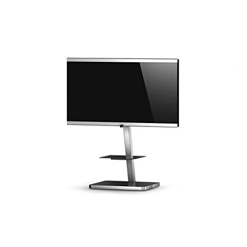 SONOROUS PL-2710 Modern TV Floor Stand Mount/Bracket with Tempered Glass Shelf for Sizes up to 65" (Aluminum Construction)