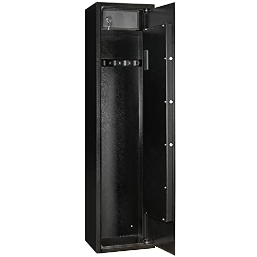 Artist Hand Gun Safe Quick Access 5 Rifles Safe Electric Metal Digital Gun Lockers Electronic Keypad W/ Separate Lockable Compartment Shot Gun Storage Pistol Security Cabinet