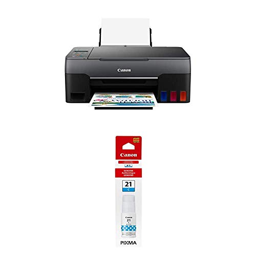 Canon G1220 Single Function Supertank (MegaTank) Inkjet Printer with GI-21 Cyan Ink Bottle