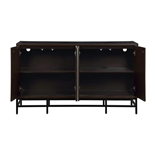 Coast to Coast Imports Miles Espresso Brown & Black Four Door Credenza