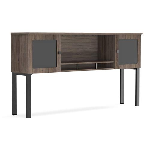 Allure Credenza Hutch 60"W Sunlight Ash/Brown