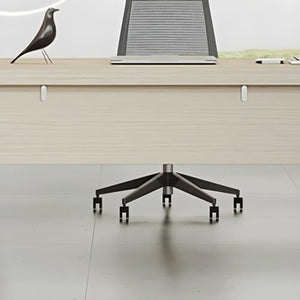 KWOKING Contemporary Natural Executive Desk Oak L-Shape Wooden Office Desk - 70.9" L x 31.5" W x 29.5" H