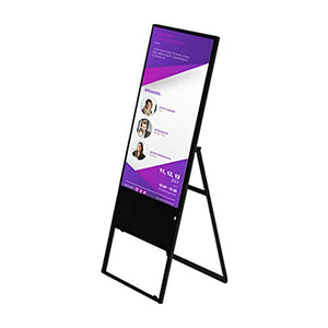 Hyper Lumin Kiosk Commercial Digital Signage Display, 43" Folding Retail Screen Free Standing A-Frame Digital Event Kiosk Sandwich Board Digital Advertising Display Led w/HD Video Screen