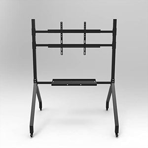 WDJBPSH Black Rolling TV Cart with AV Storage Rack, 60-80 inch TV Mount Stand