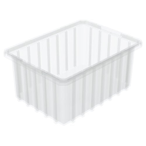 Akro-Mils 33105 10-7/8-Inch L by 8-1/4-Inch W by 5-Inch H Clear Akro-Grid Slotted Divider Plastic Tote Box, 20-Pack