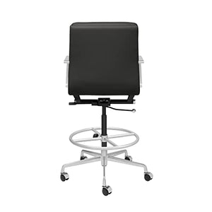 Laura Davidson Furniture SOHO II Padded Drafting Chair - Ergonomic Design, Commercial Grade, Faux Leather, Black