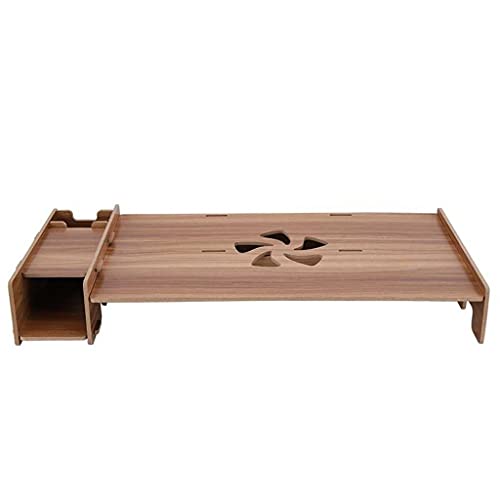 YFSDX Wooden Computer Monitor Stand Riser Desktop Storage Shelf Laptop Stand Organizer Monitor Holder for Home Office Supplies