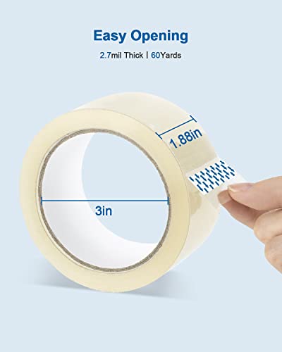 POLONO Label Printer - 150mm/s 4x6 Thermal Label Printer, POLONO Packing Tape, 2.7 mil, 1.88" x 60 Yards, Total 720Y, 3" Core, 12 Rolls, Compatible with Amazon, Ebay, Etsy, Shopify and FedEx