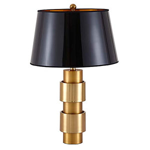 Modern Minimalist Hardware Wrought Iron Cylindrical Table Lamp, Fabric Lampshade Bedroom Table Lamp, Living Room Table Lamp for Girl Bedroom Boy Study Home Decoration Bedside Lamp Office,