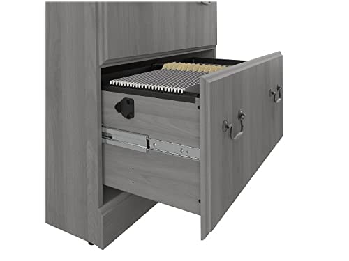Bush Furniture Saratoga 2-Drawer Lateral File Cabinet, Locking, Letter/Legal, Modern Gray