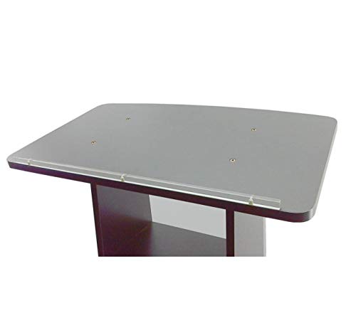 FixtureDisplays 44.3" Tall Curved Frosted Front Acrylic Podium in Dark Grey