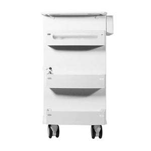 TrippNT Core DX Cart with Smoke Sliding Door - White HDPE - 3 Locking Drawers - Bulk Storage - Acrylic Door