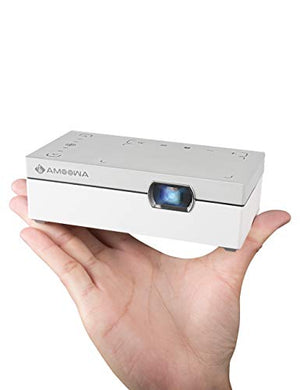 Amoowa Mini Projector - Portable WiFi Video Projector, 200 ANSI Lumen Pocket Cinema - Support iPhone, Android, Laptop for Home & Outdoor，W/ HDMI,USB & Touchpad Control