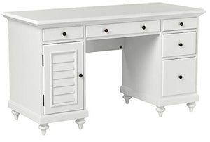 Bermuda Brushed White Pedestal Desk by Home Styles