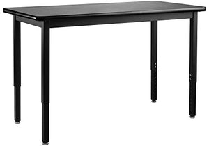 National Public Seating Steel Black Height Adjustable Science Lab Table - 30"x 60