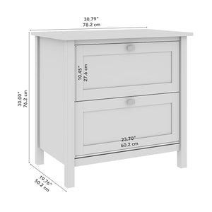 Bush Furniture Broadview 2 Drawer Lateral File Cabinet in Pure White