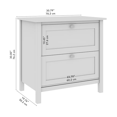 Bush Furniture Broadview 2 Drawer Lateral File Cabinet in Pure White