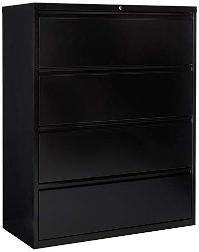 Lorell 4-Drawer Lateral File, 42 by 18-5/8 by 52-1/2-Inch, Black