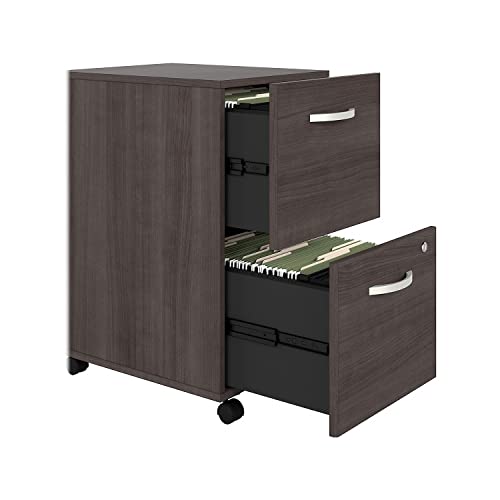 Bush Business Furniture Hybrid 2-Drawer Mobile File Cabinet, Storm Gray, 20-inch