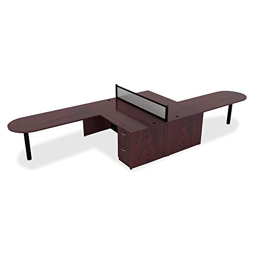 Lorell LLR59582 Essentials Series Mahogany Reception Desk