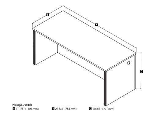Bestar Desk Shell - Prestige Plus