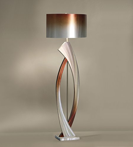 NOVA of California JFL4810 Swerve Floor Lamp, Height 62-Inch, Rust, Bronze, Brushed Rust & Bronze Aluminum Shade