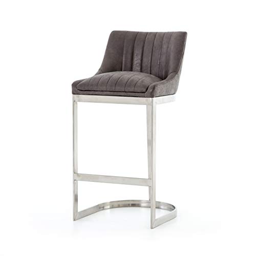 Unknown1 26" Grey Modern Contemporary Polyester Blend Brushed Footrest