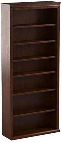 Martin Furniture Huntington Oxford 84" Open Bookcase, Burnish Finish, Fully Assembled