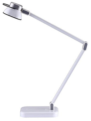 BLACK+DECKER PureOptics Elate Dual Arm 5W Flicker-Free Natural Daylight LED Desk Lamp with USB Charging Port, 2 Dimming Levels (263 Lumens), White (LED5NOV-WHT)