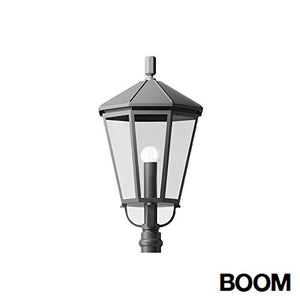 BEGA BOOM Anthracite head-post luminaire for LED with opal glass cover