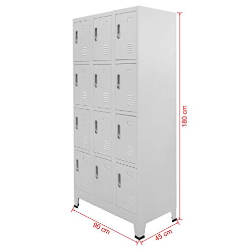 WooDlan Metal Storage Cabinet with 12 Compartments