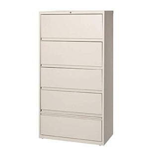 CommClad Hirsh 36-in Wide HL10000 5 Drawer Lateral File Cabinet with Roll-Out Shelves - Beige