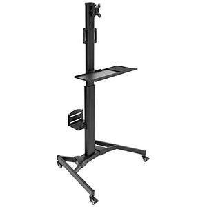 Mount-It! Adjustable Mobile PC Workstation with Single Monitor Mount