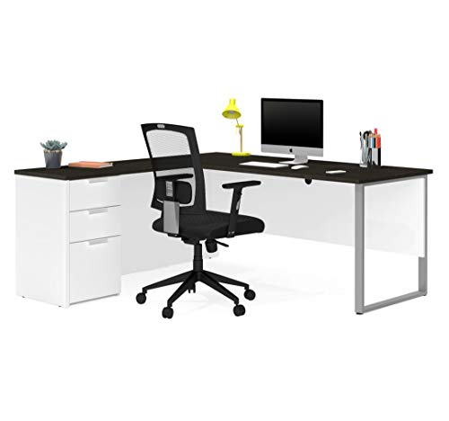 Bestar L-Shaped Desk with Pedestal - Pro-Concept Plus