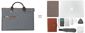 Moshi Urbana Briefcase – Slim Laptop Case with Shoulder Strap - Mineral Gray
