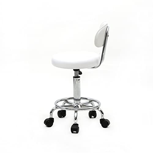 TAPIVA Ergonomic Round Rolling Office Desk Chair with Back - Height Adjustable Swivel Drafting Stool