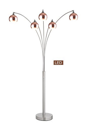 Artiva USA LED9656FRC Amore LED Arched Floor LAMP, 86", Rose Copper/Brushed Steel