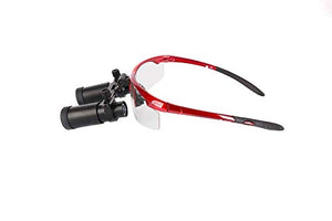 BONEW Dental Surgical Binocular Loupe Magnifier 420mm Working Distance 5.0X-R Sport Type for ENT/Vet Red/BlackMagnifier Sport Type for ENT/Vet Red (Red, 5.0-R)