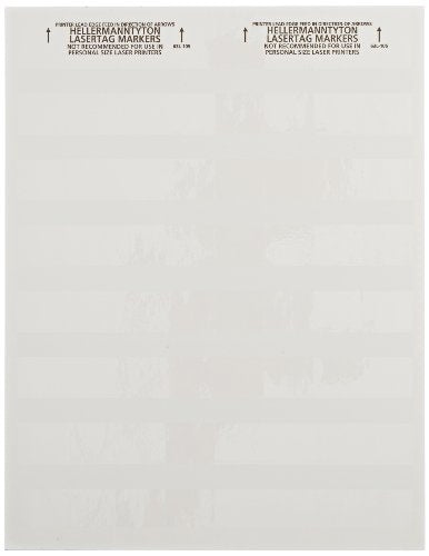HellermannTyton TAG63L-105 Laser Tag Self-Laminating Label, 1.0" X 0.5" X 1.33", 56 Per Sheet, Polyester, White (Pack of 2500)